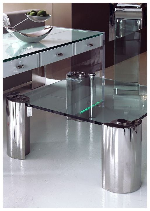 Cocktail Table, Desk Of Lucite, Stainless Steel Brushed Satin And Intended For Best And Newest Stainless Steel Cocktail Tables (View 5 of 10)