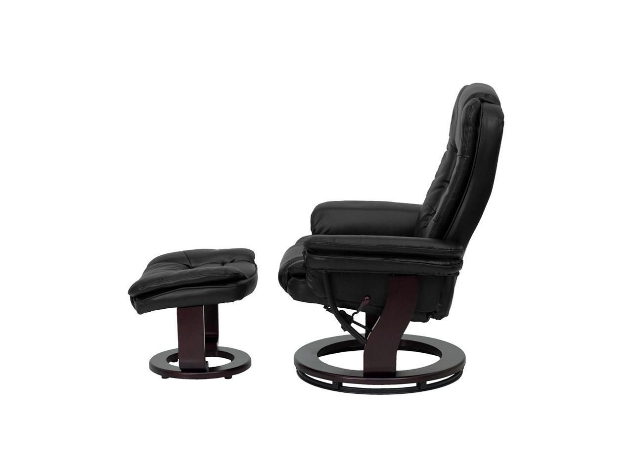 Contemporary Multi Position Recliner With Horizontal Stitching And Within 2019 Onyx Black Modern Swivel Ottomans (View 7 of 10)