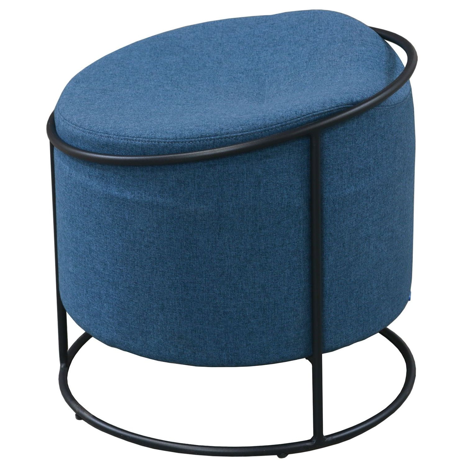 Current Curved Modern Ottoman Seating, Dark Blue – National Office Interiors Regarding Blue Slate Jute Pouf Ottomans (View 7 of 10)