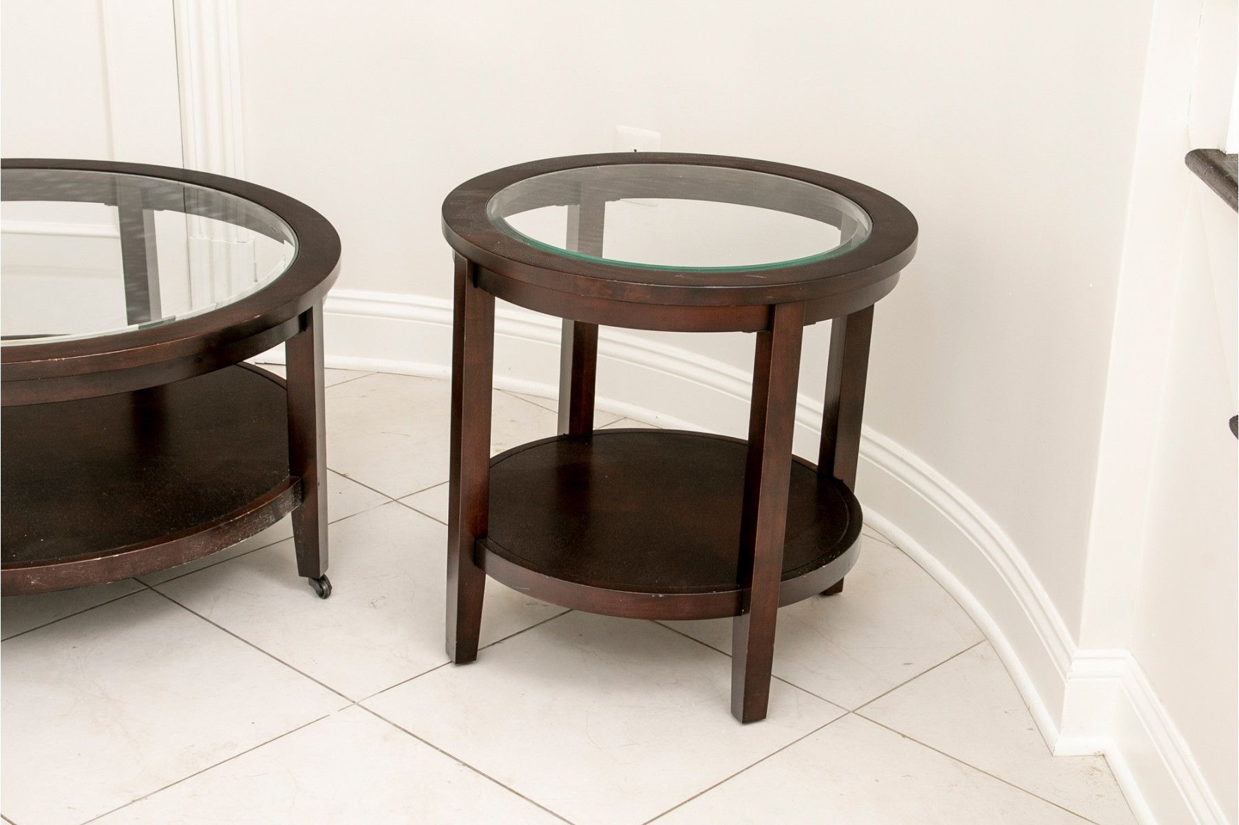 Current Decorative Quality Round Cocktail Table & Matching Side Table #141505 Pertaining To Caviar Black Cocktail Tables (View 3 of 10)
