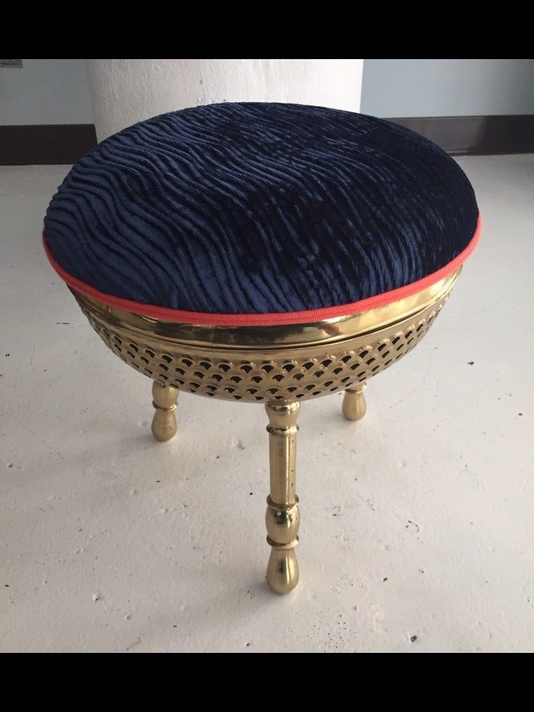 Current Espresso Antique Brass Stools In Pair Of Vintage Brass Moroccan Stools At 1stdibs (View 5 of 10)