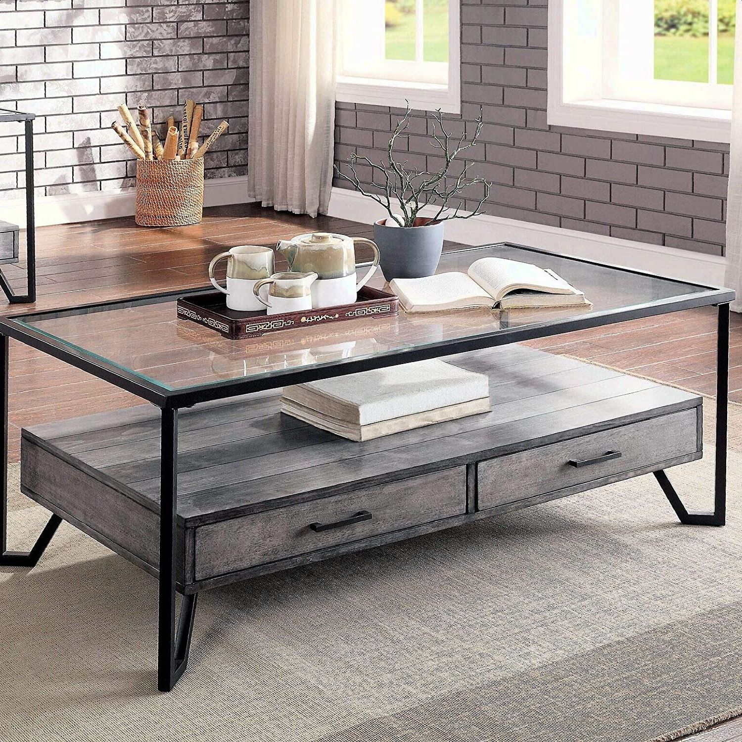 Current Open Storage Coffee Tables Inside Amazon: Etude Coffee Table With Storage, Rectangular Tabletop, Open (View 1 of 10)