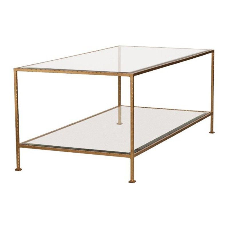 Current Silver Leaf Rectangle Cocktail Tables With Worlds Away – Hammered Gold Leaf Rectangular Coffee Table With Beveled (View 6 of 10)
