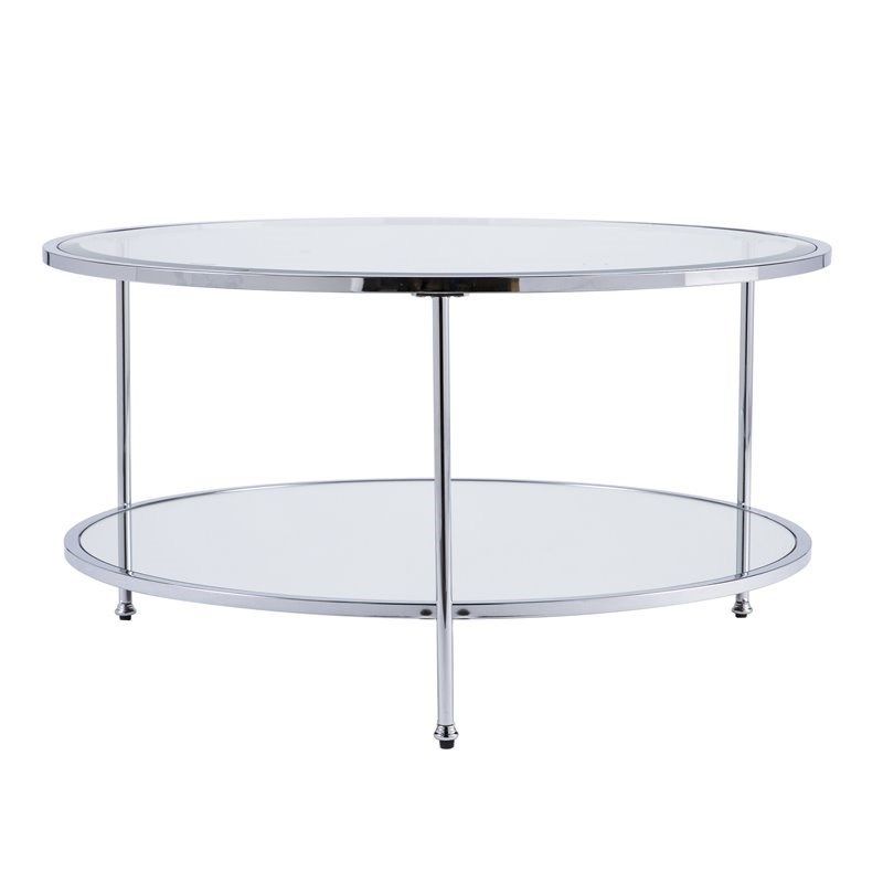Current Southern Enterprises Risa Glass Top Cocktail Table In Chrome – Ck0630 Throughout Glass And Chrome Cocktail Tables (View 1 of 10)