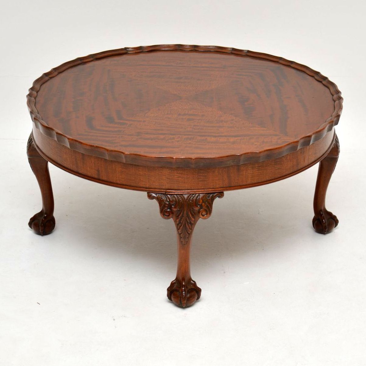 Current Vintage Coal Coffee Tables Throughout Antique Mahogany Pie Crust Coffee Table – Marylebone Antiques (View 4 of 10)