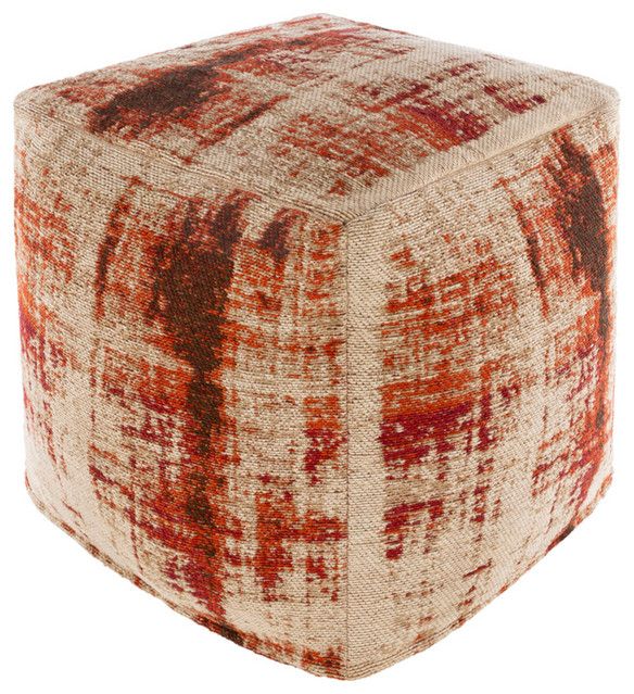 Dalen Ottoman Or Stool In Bright Red/bright Orange/khaki/taupe/dark For 2019 Dark Red And Cream Woven Pouf Ottomans (View 5 of 10)