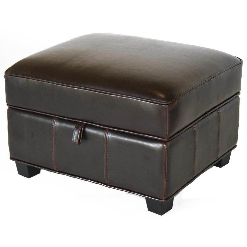 Dark Brown Leather Pouf Ottomans For Fashionable Wholesale Interiors Bicast Leather Storage Ottoman Black A 136 Black (View 5 of 10)