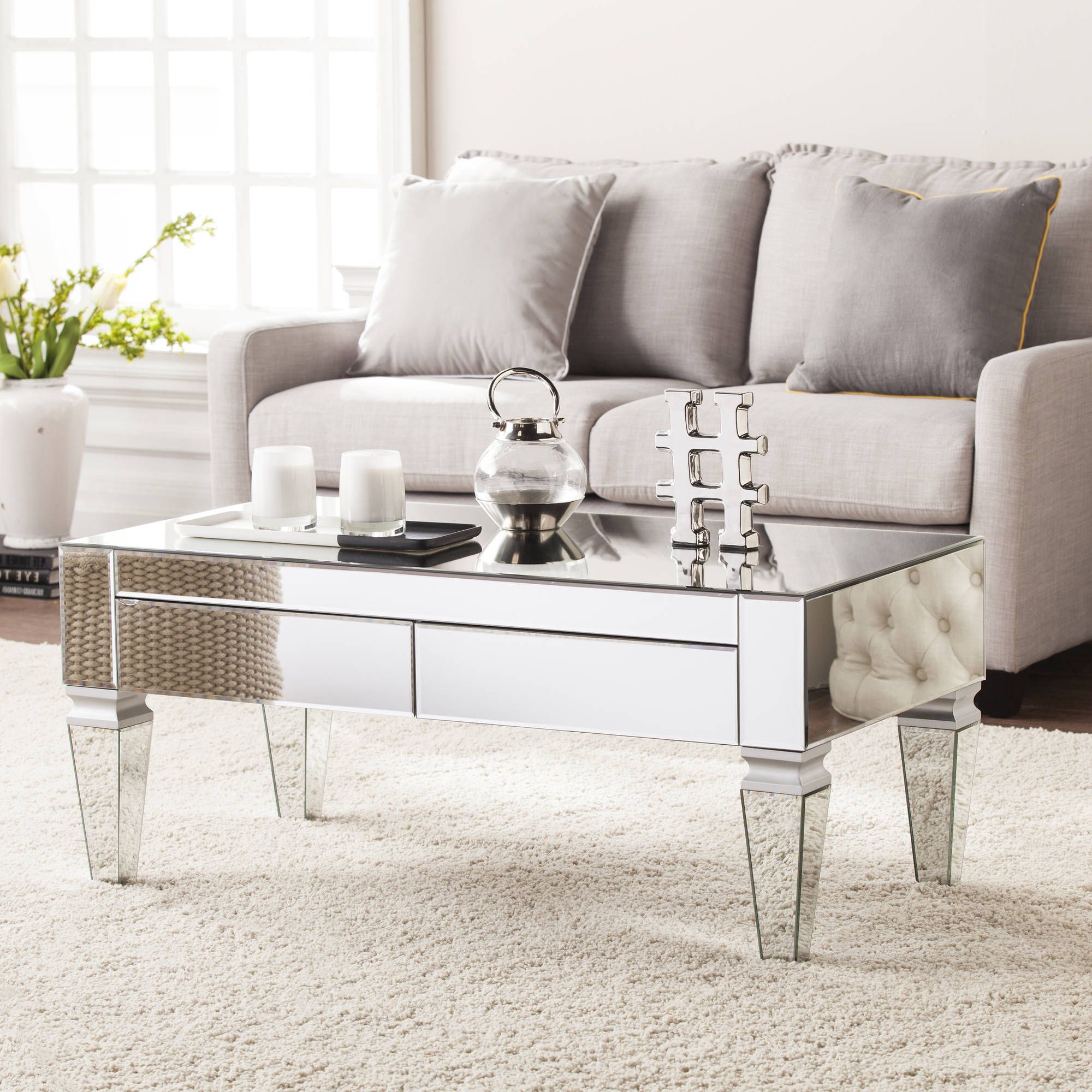 Dustox Mirrored Rectangular Coffee Table, Mirroredember Interiors Regarding 2019 Mirrored Coffee Tables (View 10 of 10)