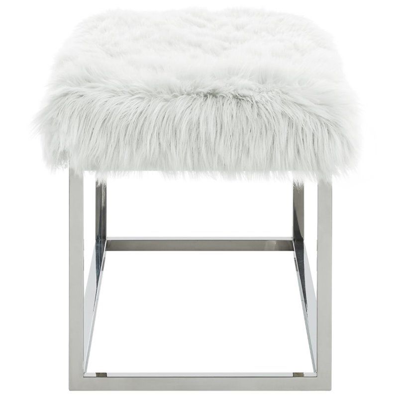 Ebay Inside 2019 White Faux Fur Round Ottomans (View 8 of 10)
