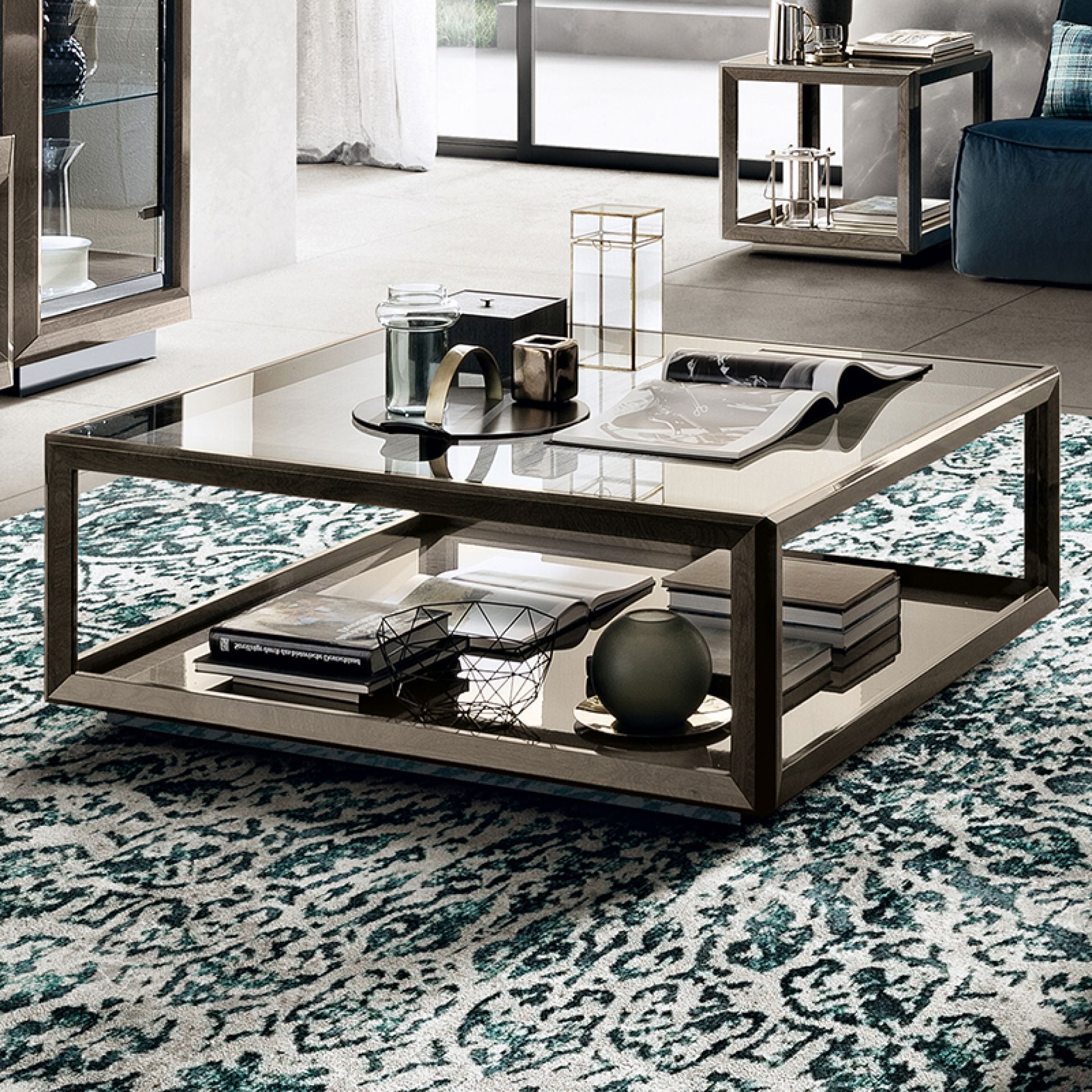 Elisio Silver Birch Square Glass Coffee Table With Widely Used Silver Coffee Tables (View 1 of 10)
