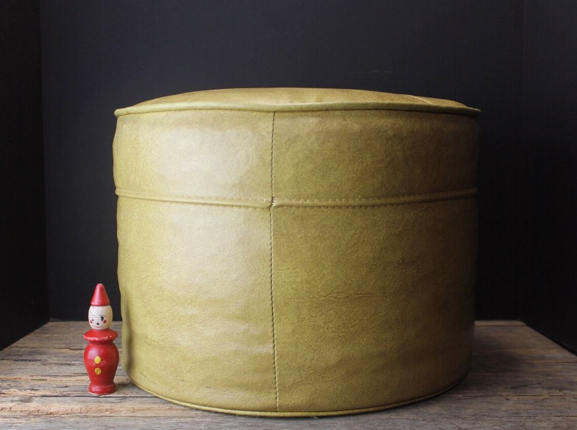 Etsy Regarding Gold Faux Leather Ottomans With Pull Tab (View 10 of 10)