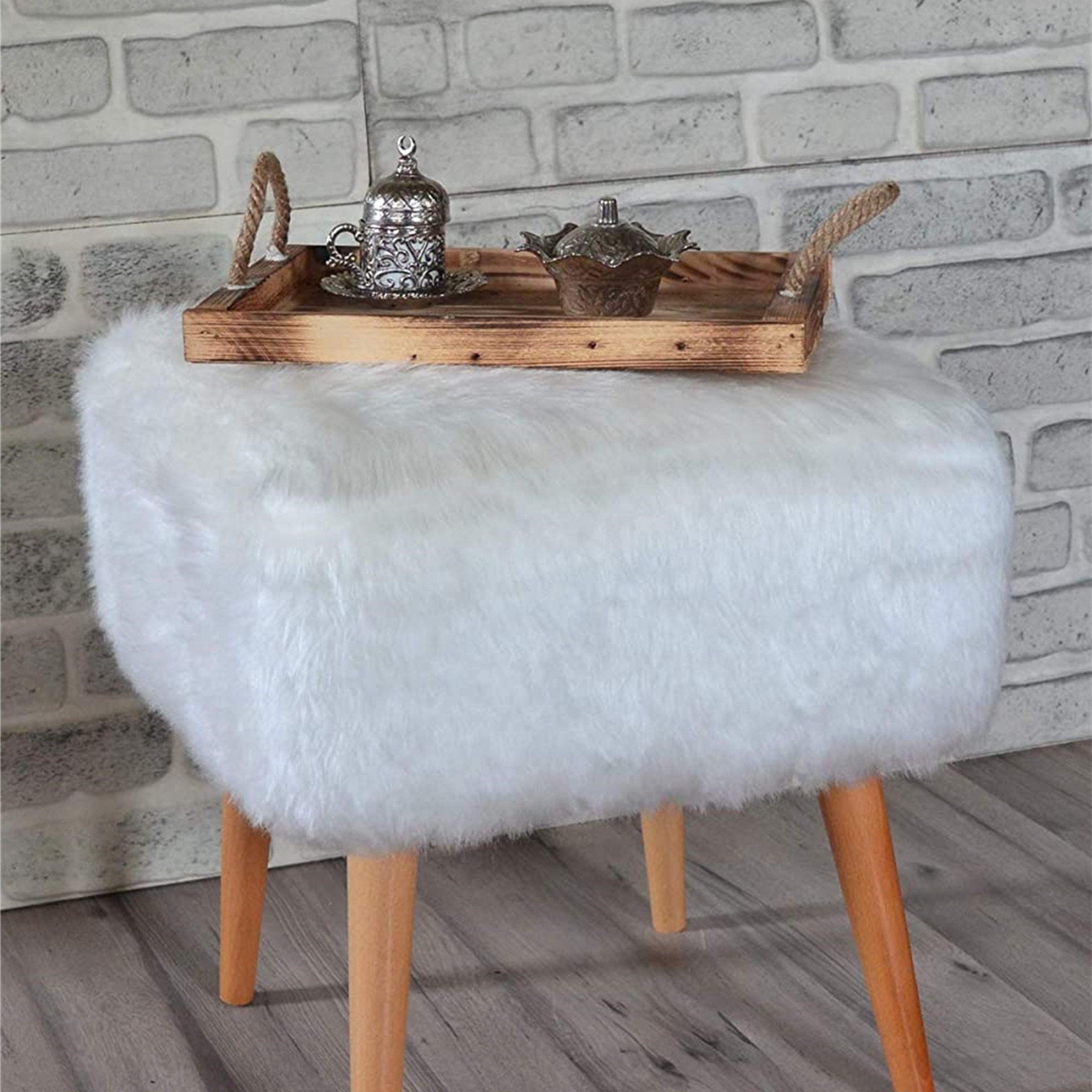 Etsy With Regard To Charcoal Brown Faux Fur Square Ottomans (View 7 of 10)