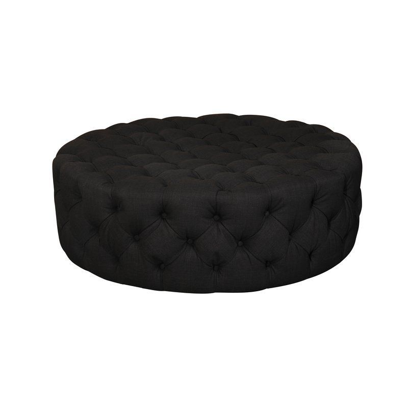Fabric Ottoman, Cocktail Ottoman, Black Ottoman In Multi Color Botanical Fabric Cocktail Square Ottomans (View 3 of 10)