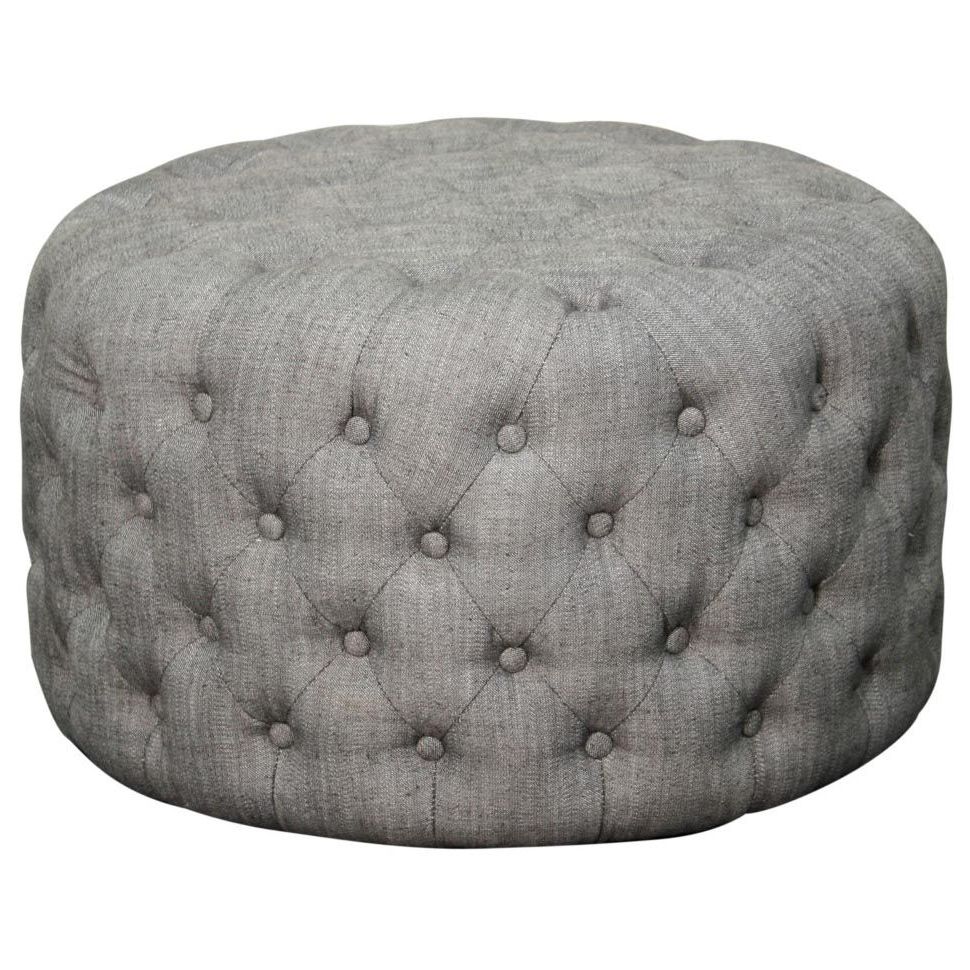 Fabric Tufted Ottoman, Round Tufted Ottoman, Tufted (View 4 of 10)