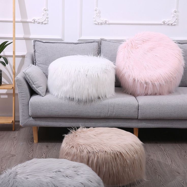 Famous Faux Sheepskin Bean Bag Chair Soft Fur Beanbag Fluffy Small Round Lazy In White Faux Fur Round Accent Stools With Storage (View 4 of 10)