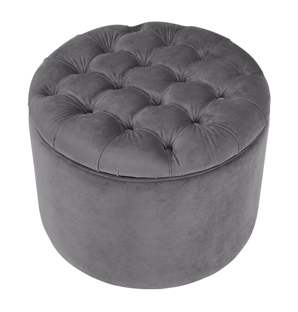 Famous Gray Velvet Oval Ottomans With Regard To Queen Grey Velvet Storage Ottomantov Furniture (View 4 of 10)