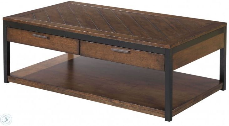 Fashionable 2 Drawer Cocktail Tables With Franklin Warm Cherry 2 Drawer Rectangular Cocktail Table From Hammary (View 4 of 10)