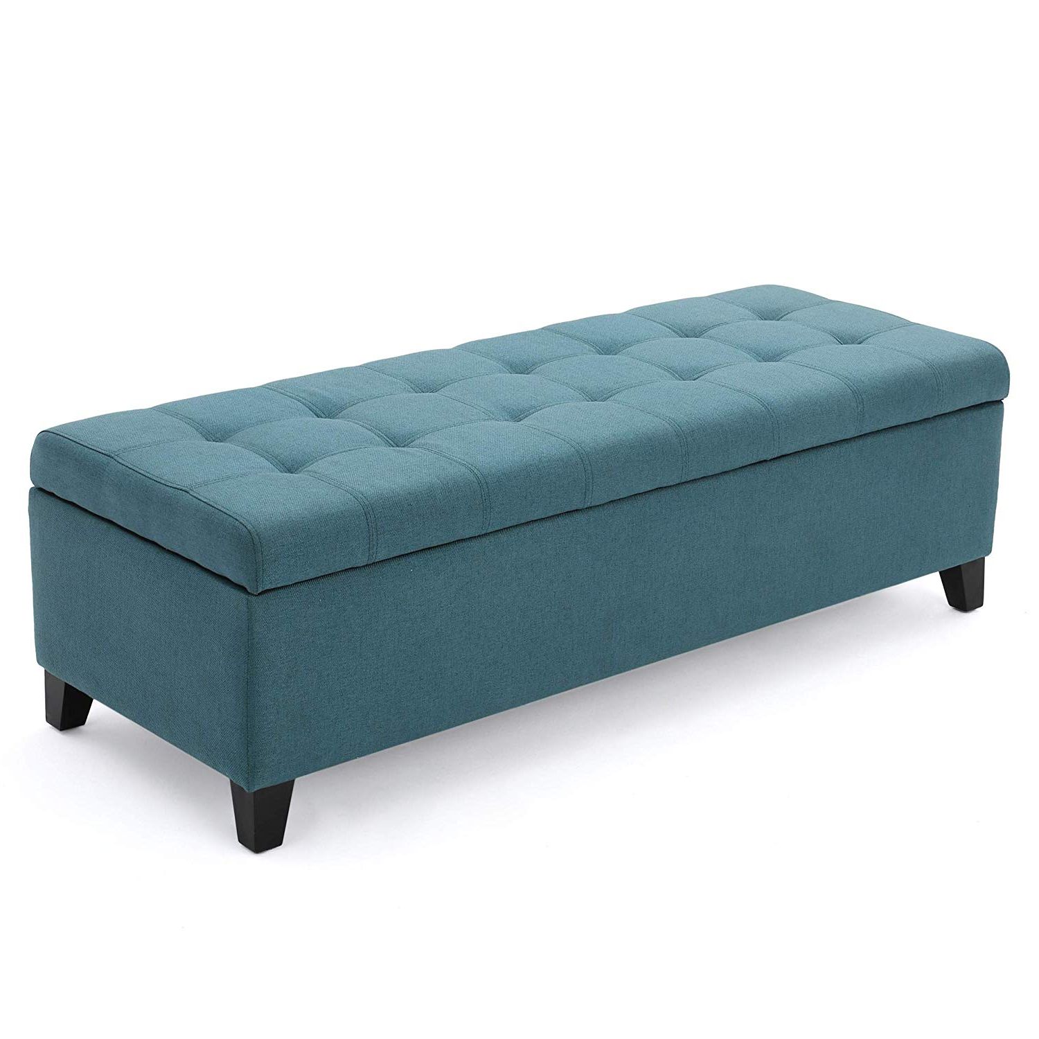 Fashionable Christopher Knight Home 299866 Living Sterling Dark Teal Fabric Storage Inside Fabric Storage Ottomans (View 5 of 10)