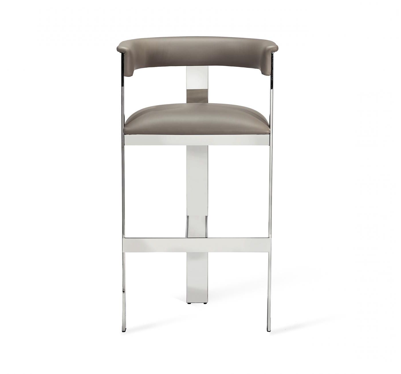 Fashionable Interlude Home – Darcy Bar Stool – Grey/ Nickel For Gray Nickel Stools (View 2 of 10)