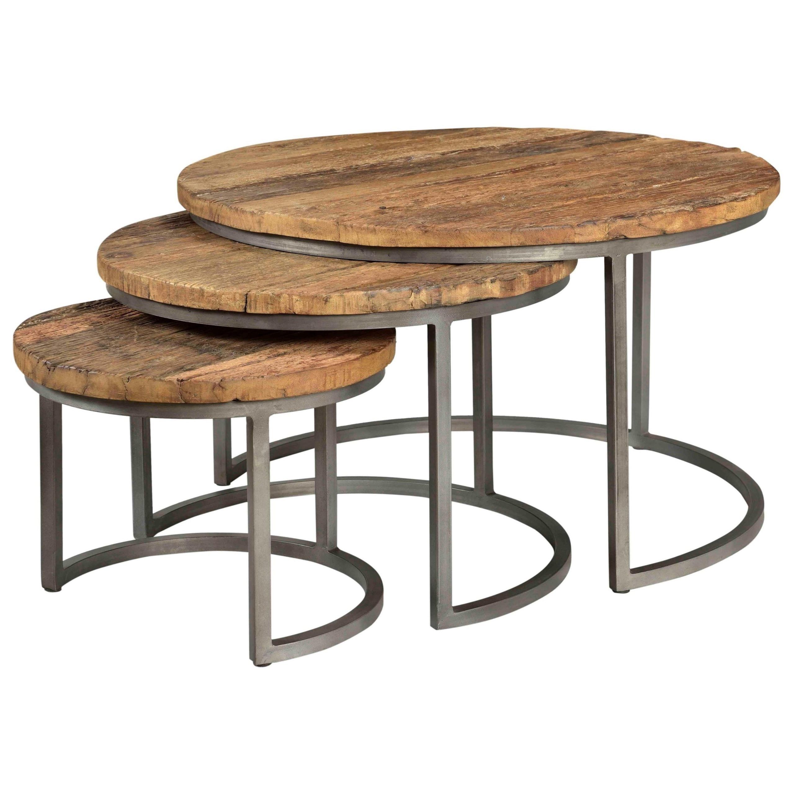 Fashionable Riverside Furniture Tania Rustic Nesting Cocktail Table Set With Throughout Rustic Barnside Cocktail Tables (View 10 of 10)