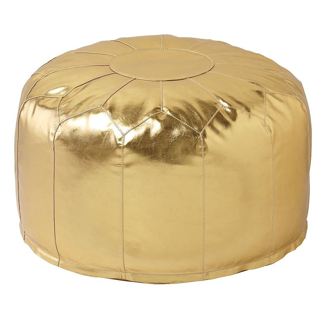 Faux Leather Pouf (gold) (View 10 of 10)