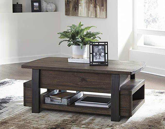 Favorite Brown Wood Cocktail Tables Pertaining To Amazon: Vaitory Casual Brown Wood Lift Top Cocktail Table: Kitchen (View 9 of 10)