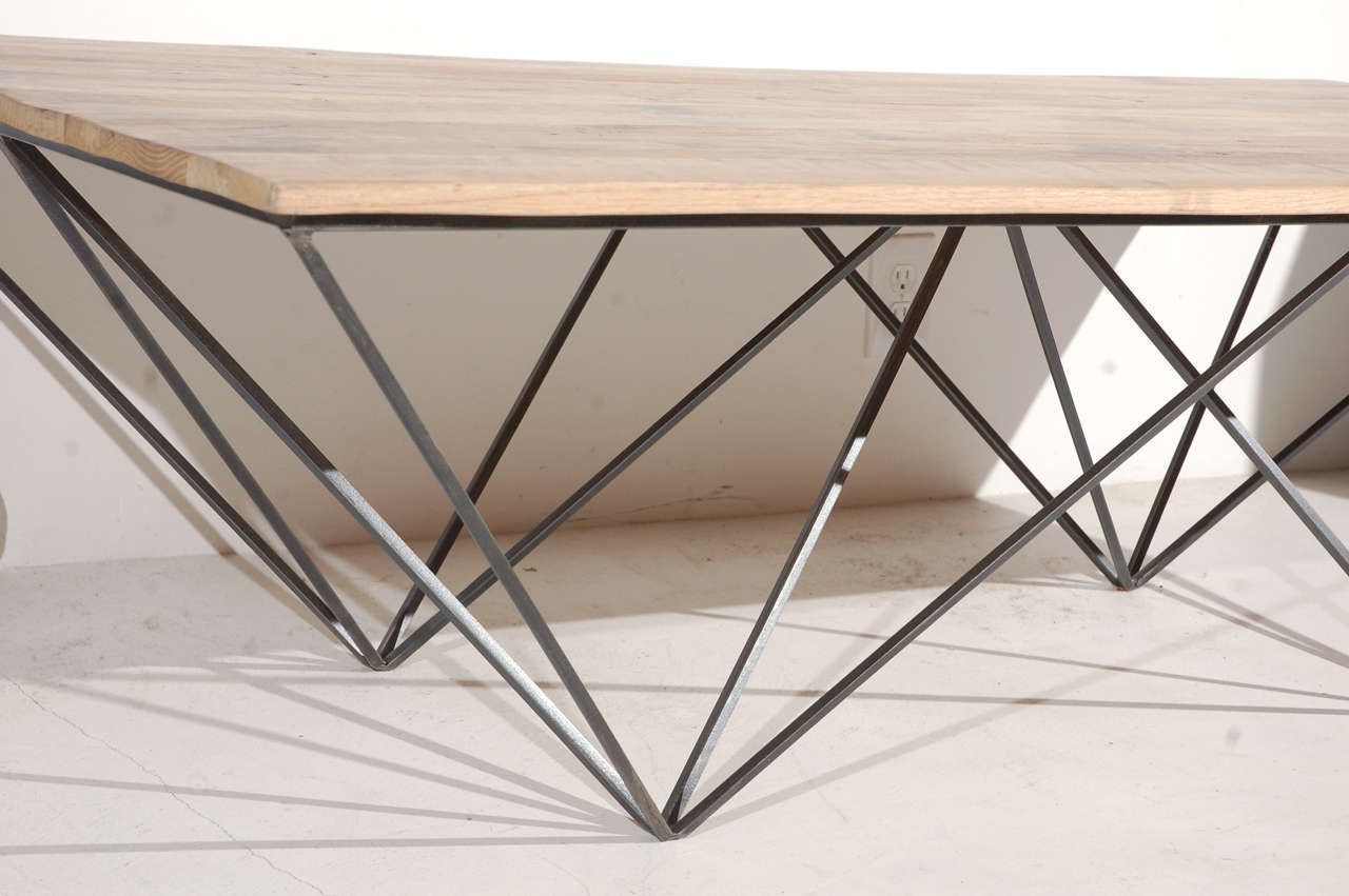 Favorite Geometric Coffee Tables Within Geometric Metal And Wood Coffee Table At 1stdibs (View 7 of 10)