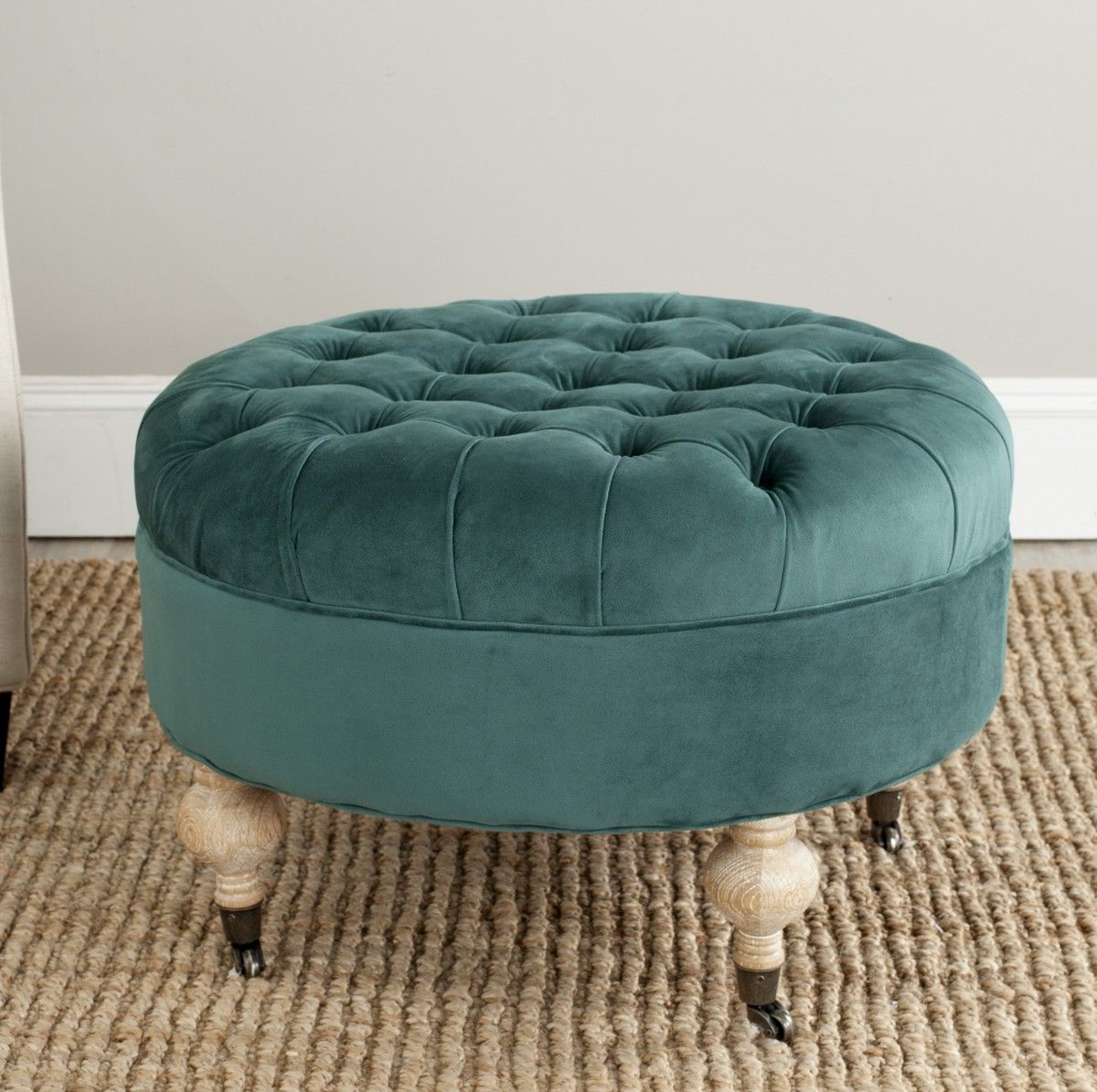 Favorite Green Fabric Oversized Pouf Ottomans With Regard To Mcr4601c Ottomans – Furnituresafavieh (View 4 of 11)