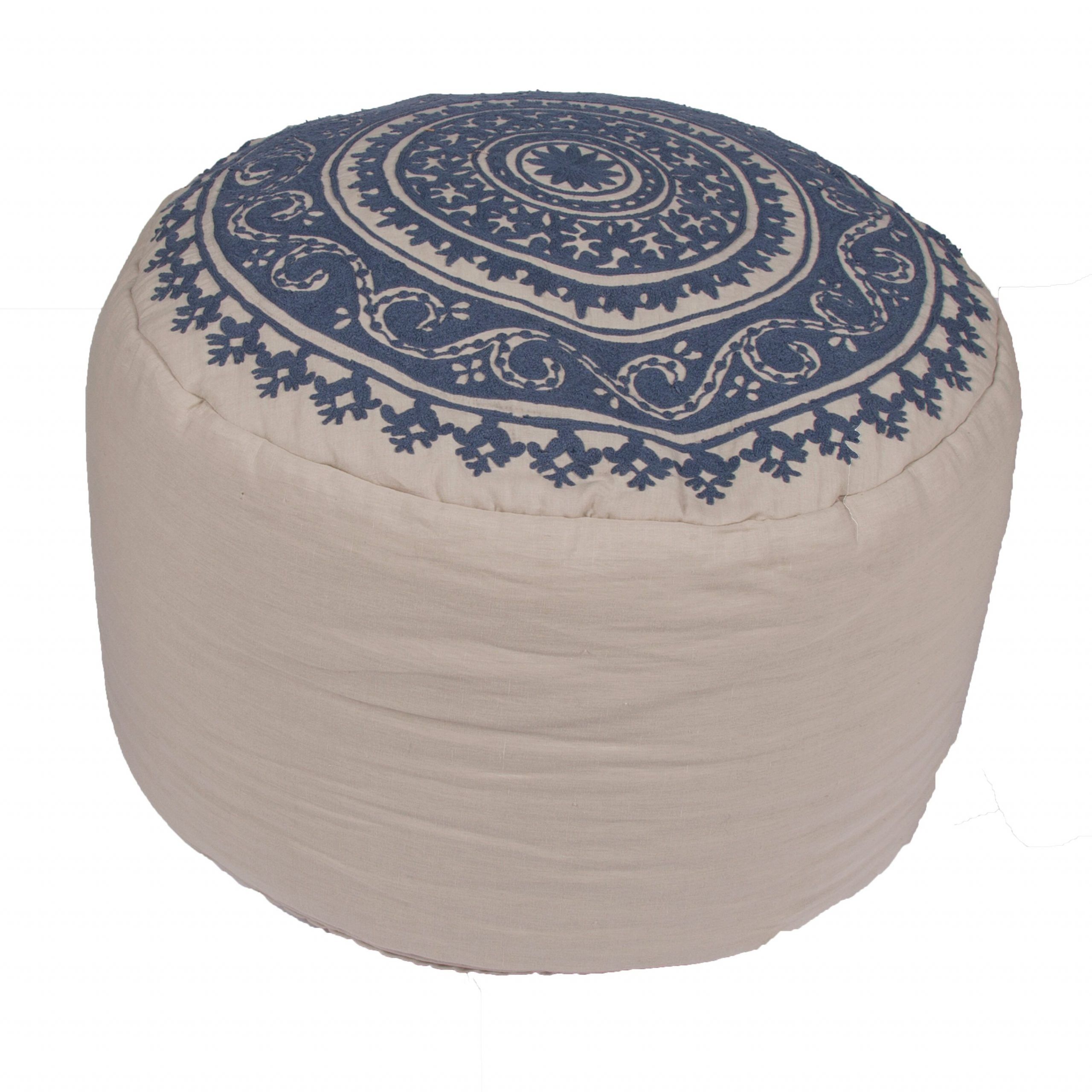 Favorite Jaipurliving Inspired Floral Cotton Pouf Ottoman & Reviews (View 7 of 10)