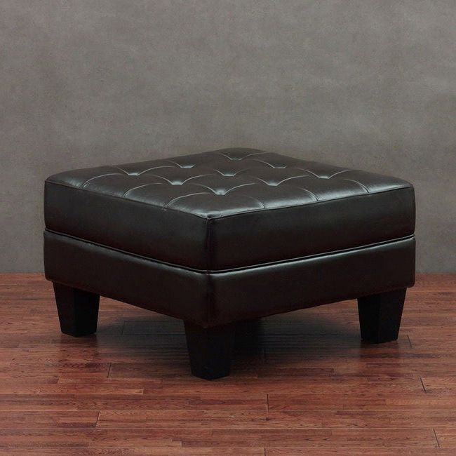 Favorite Leather Tufted Ottoman Dark Brown – Overstock™ Shopping – Great Deals In Brown Tufted Pouf Ottomans (View 9 of 10)