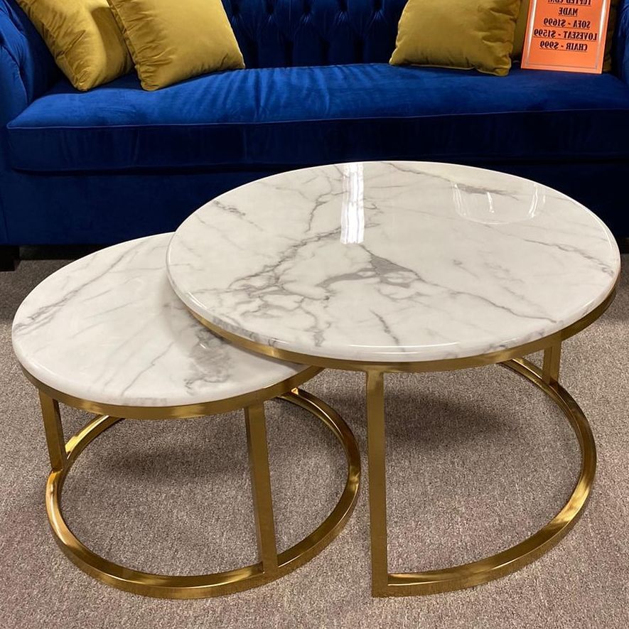 Favorite Marble Coffee Tables Set Of 2 With Regard To Marble Center Table – Langley Home Furnishings (View 5 of 10)