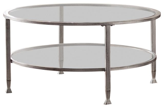 Favorite Metallic Silver Cocktail Tables With Symon Metal/glass Round Cocktail Table – Transitional – Coffee Tables (View 8 of 10)