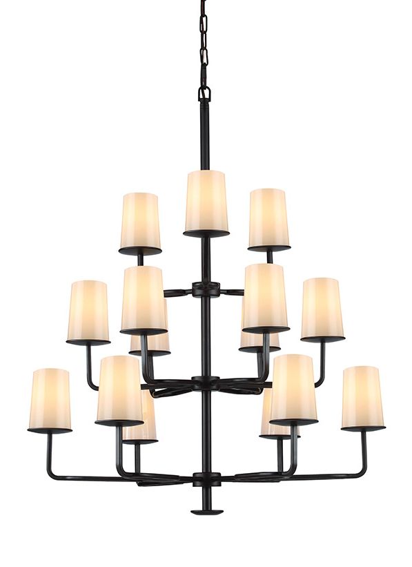 Favorite Oil Rubbed Bronze Huntley 15 Light 3 Tier Chandelier W/ Ivory Powder With Regard To Beige And Light Pink Ombre Cylinder Pouf Ottomans (View 6 of 10)
