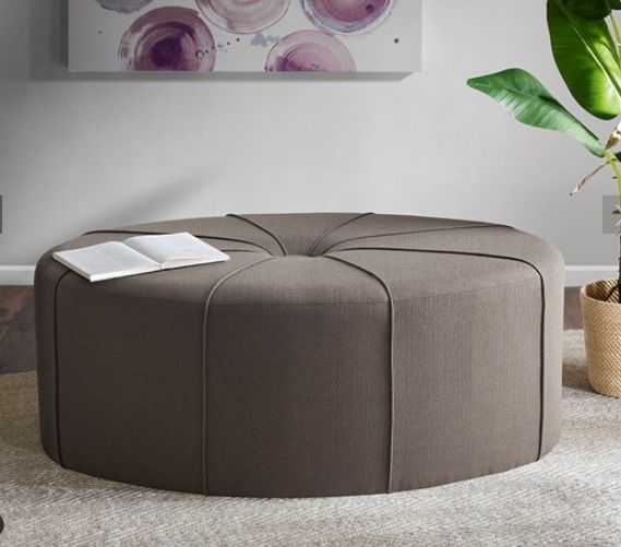 Favorite Textured Grey Velvet Oval Coffee Table Ottoman With Textured Gray Cuboid Pouf Ottomans (View 10 of 10)