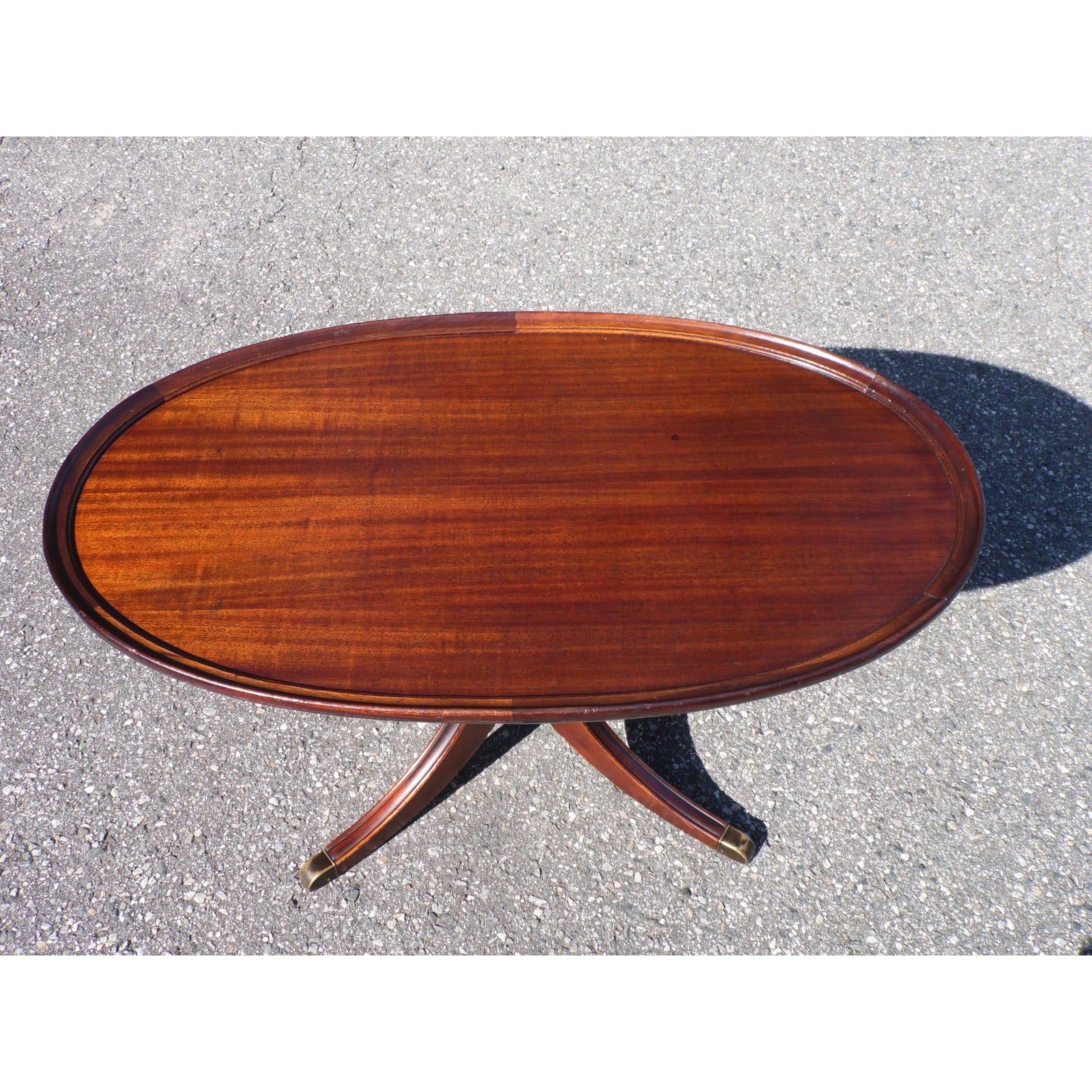 Favorite Vintage Coal Coffee Tables For Vintage Mahogany Oval Federal Duncan Phyfe Style Pedestal Cocktail (View 9 of 10)