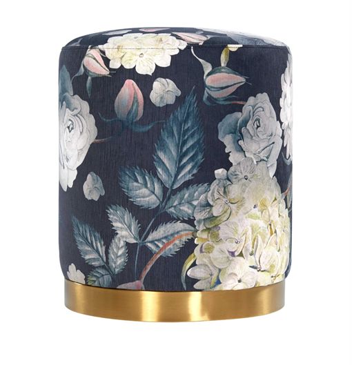 Floral Ottoman With Gold Base (View 1 of 10)
