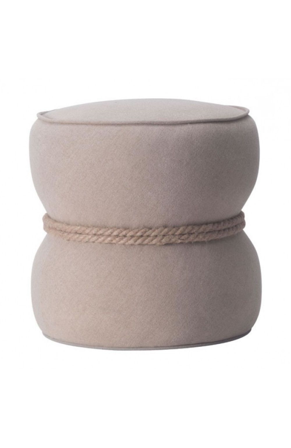 Furnitureland South For Orange Fabric Round Modern Ottomans With Rope Trim (View 5 of 10)