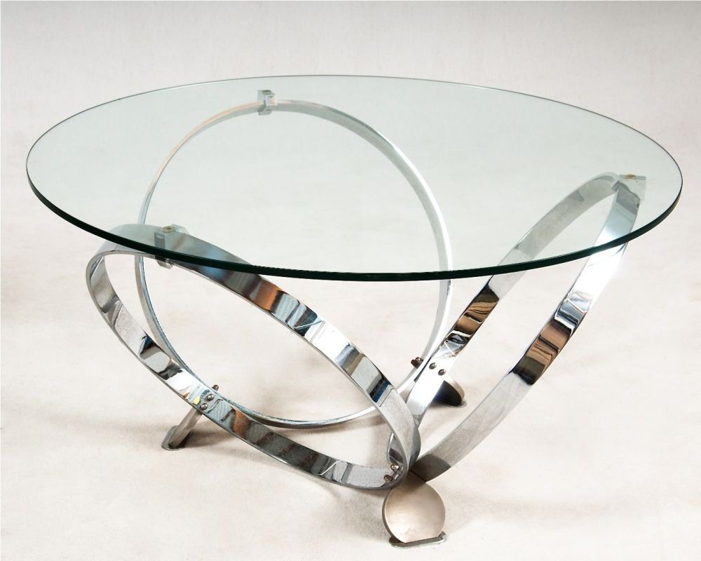 German Round Coffee Table In Glass And Chrome : Tables And Desks Intended For Most Popular Silver Mirror And Chrome Coffee Tables (View 6 of 10)