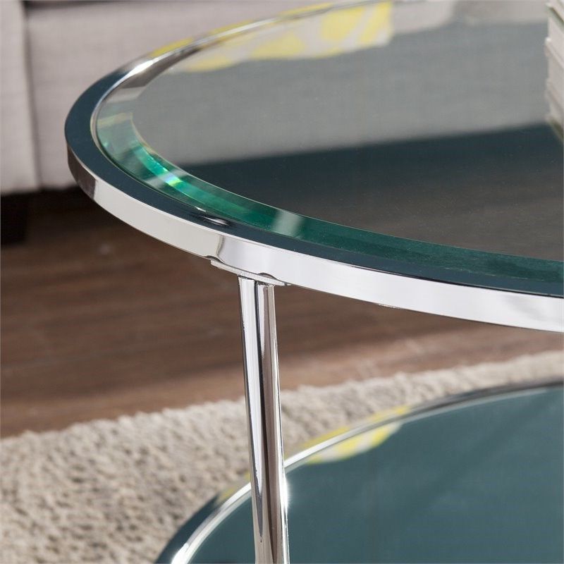 Glass And Chrome Cocktail Tables Inside Most Popular Southern Enterprises Risa Glass Top Cocktail Table In Chrome – Ck (View 2 of 10)