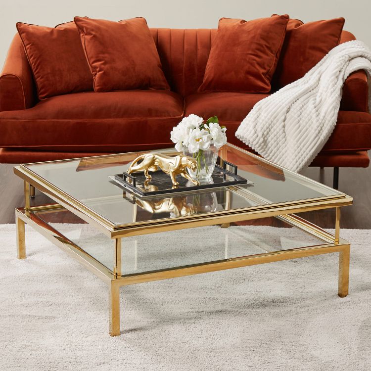 Glass And Gold Coffee Tables Throughout Latest Charlton Square Coffee Table (View 10 of 10)