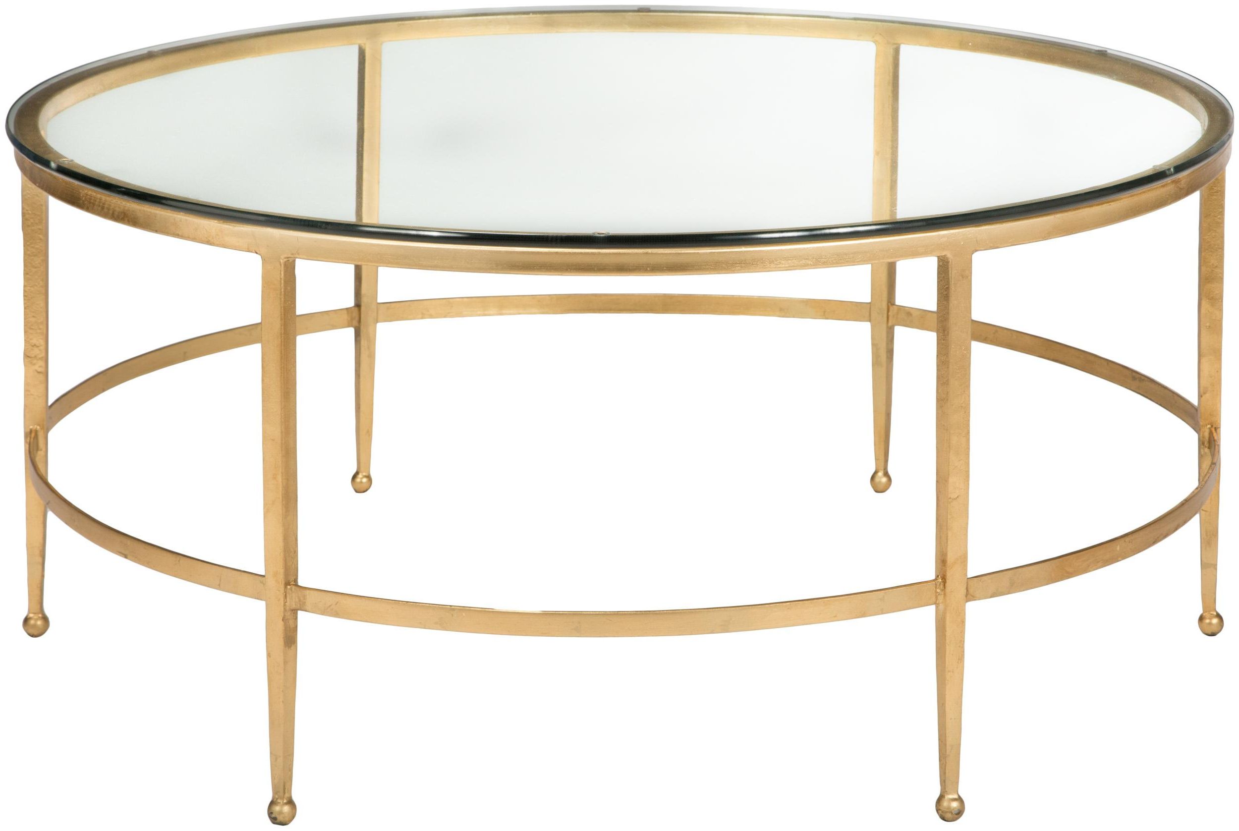 Glass Top Round Coffee Table – Safavieh With Most Recently Released Glass And Gold Coffee Tables (View 3 of 10)