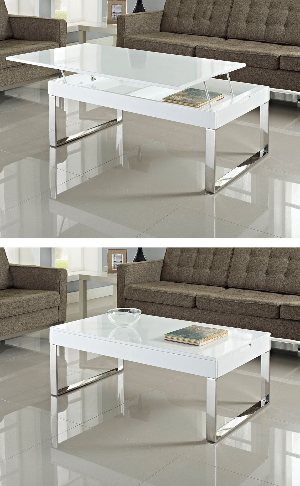 Gloss Small White Coffee Table / Find New White Coffee Tables For Your Pertaining To Widely Used White Gloss And Maple Cream Coffee Tables (View 2 of 10)