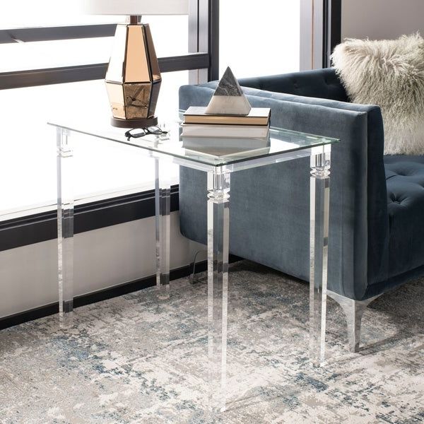 Gold And Clear Acrylic Side Tables Regarding Most Popular Shop Safavieh Couture Amelie Acrylic Side Table – Clear – 30" X 18" X (View 7 of 10)