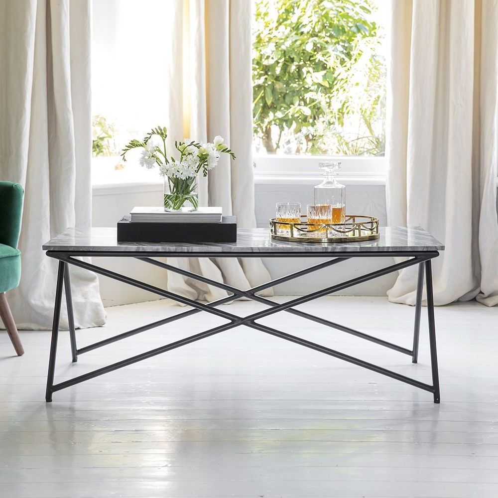 Gray And Gold Coffee Tables Regarding Trendy Stellar Grey Marble Coffee Table (View 5 of 10)