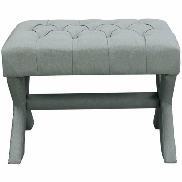 Gray Fabric Round Modern Ottomans With Rope Trim In Most Up To Date Abbyson Living Naples Fabric Nailhead Trim Ottoman In Gray For Sale (View 7 of 10)