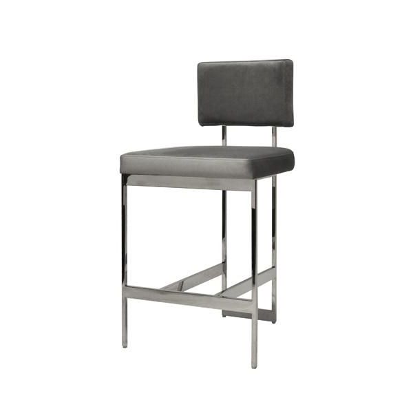 Gray Nickel Stools With 2020 Worlds Away Baylor Counter Stool Nickel And Grey Velvet (View 4 of 10)
