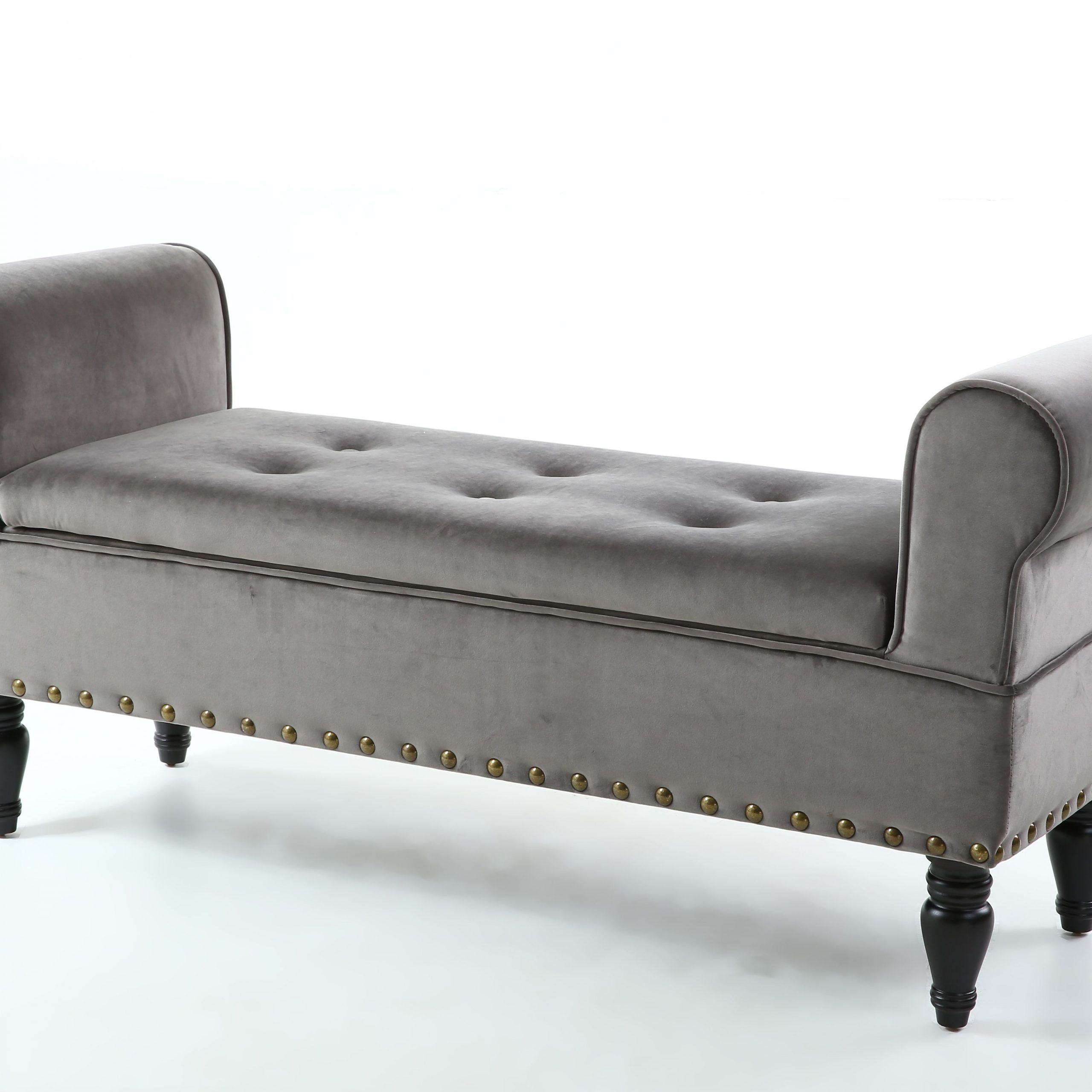 Gray Velvet Brushed Geometric Pattern Ottomans Throughout Current Downtown Brushed Grey Velvet Ottoman (View 1 of 10)