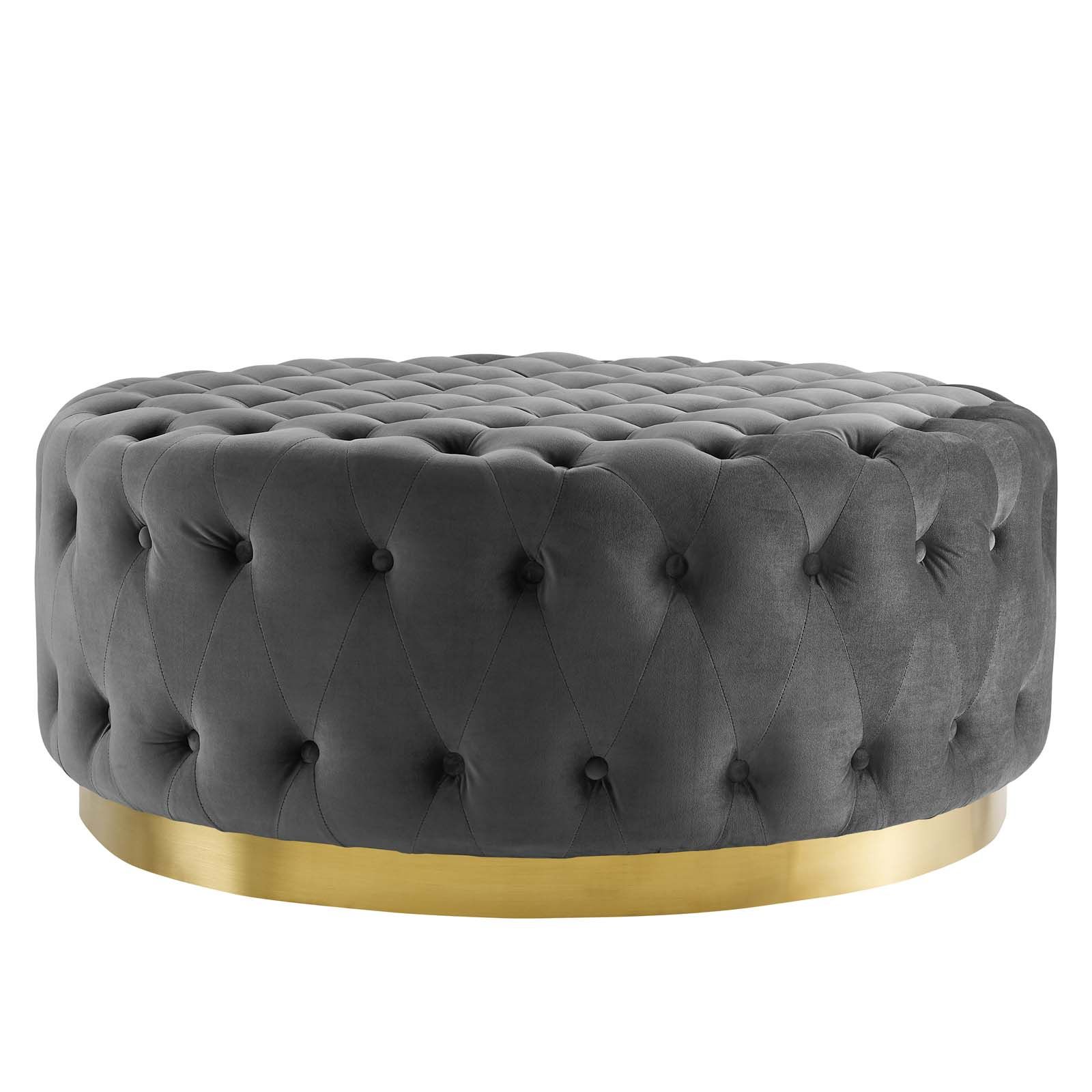 Gray Wool Pouf Ottomans In Well Known Ensconce Tufted Performance Velvet Round Ottoman Gray (View 9 of 10)