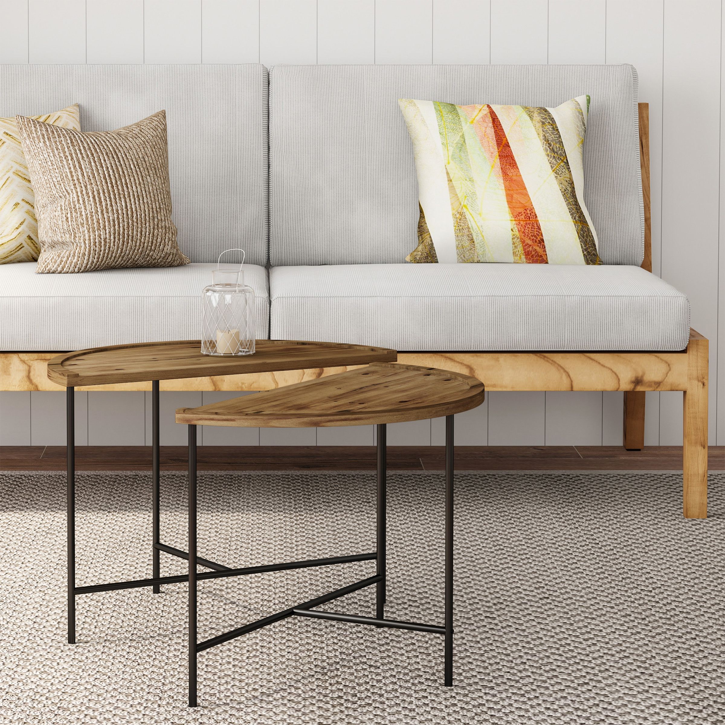 Half Moon Coffee Tables  Set Of 2, Use Together Or Separately As Side Intended For Most Up To Date Modern Farmhouse Coffee Tables (View 6 of 10)