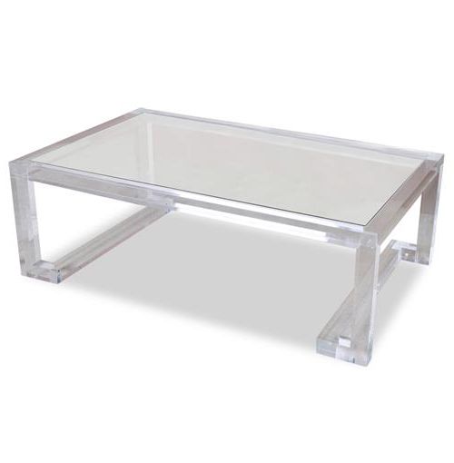 Interlude Ava Hollywood Regency Modern Glass Acrylic Rectangular Coffee Inside Most Current Acrylic Modern Coffee Tables (View 6 of 10)
